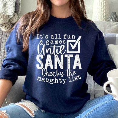Naughty List White DTF Print