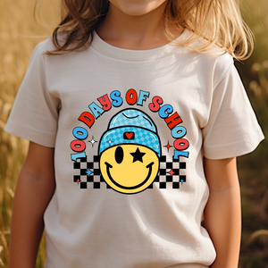 100 Days of School Smiley- Black DTF Print