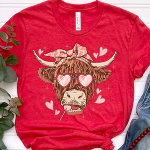 Valentine's Cow DTF Print