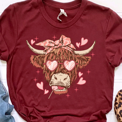 Valentine's Cow DTF Print