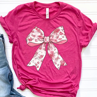 Pink Floral Bow DTF Print