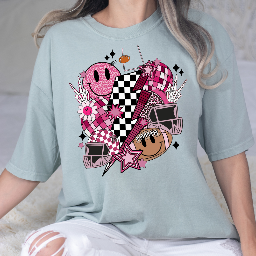 Football Vibes Pink DTF Print
