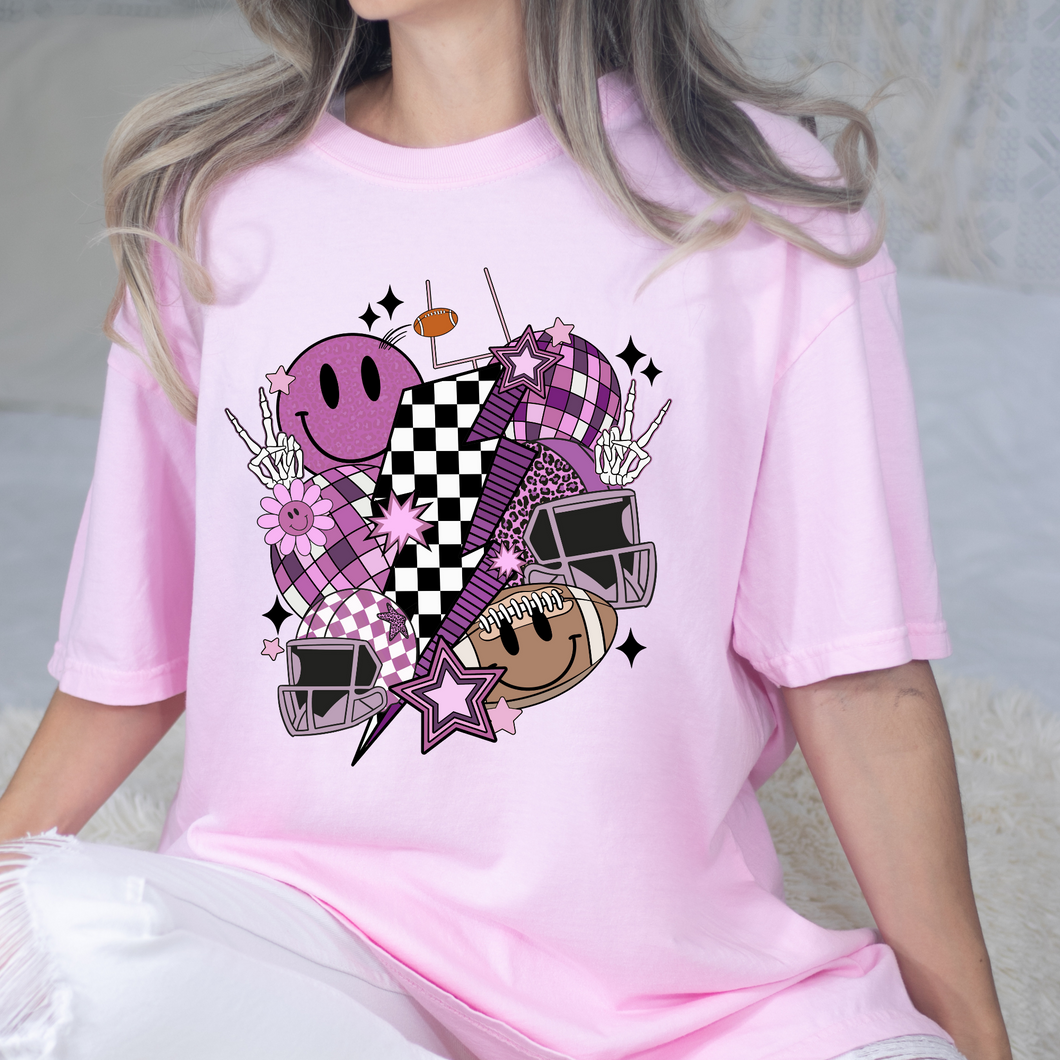 Football Vibes Purple DTF Print