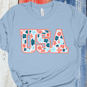 USA Floral DTF Print