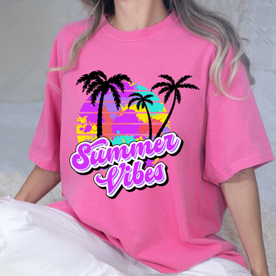 Summer Vibes Palms DTF Print