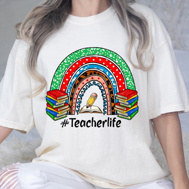 #TeacherLife Rainbow DTF Print