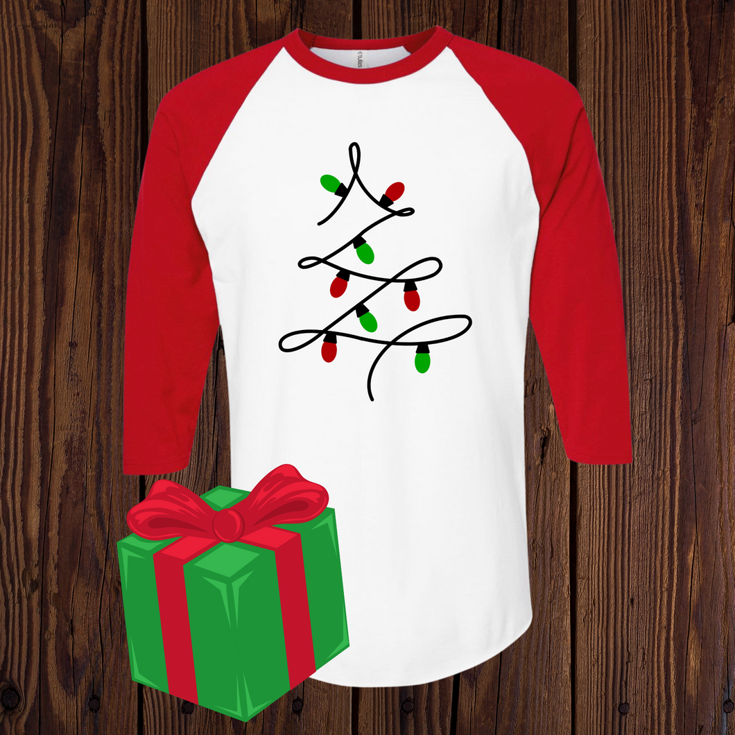 Christmas Lights Tree DTF Print