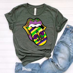 Mardi Gras Leopard Print DTF Print