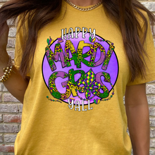Load image into Gallery viewer, Happy Mardi Gras Y&#39;all Purple DTF Print