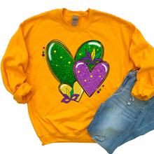 Load image into Gallery viewer, 3 Hearts Mardi Gras DTF Print
