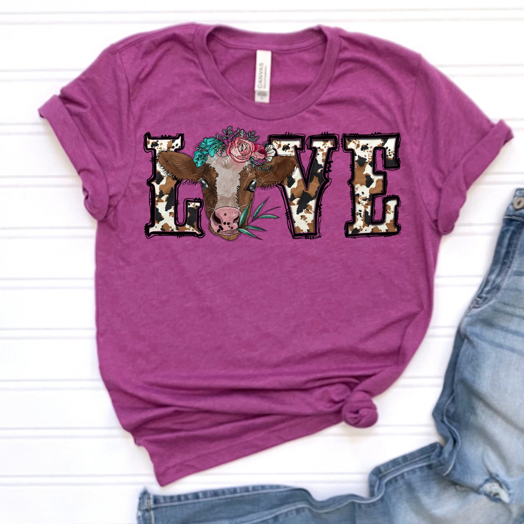 Love Cow DTF Print