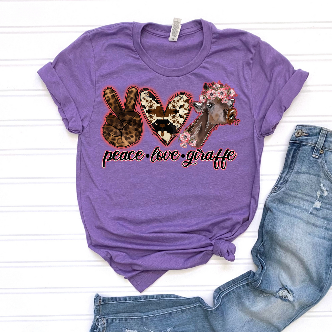 Peace Love Giraffe DTF Print