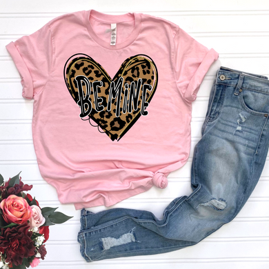 Be Mine Leopard Print Heart DTF Print