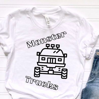 Monster Trucks Coloring DTF Print