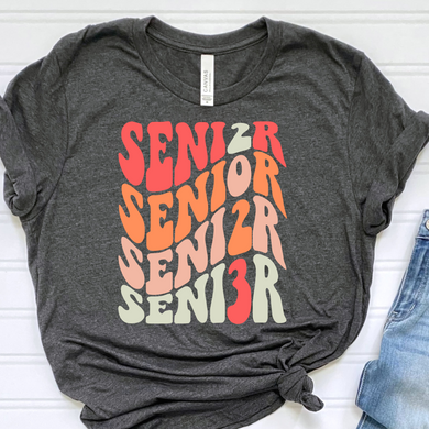 Senior Wavy Text DTF Print
