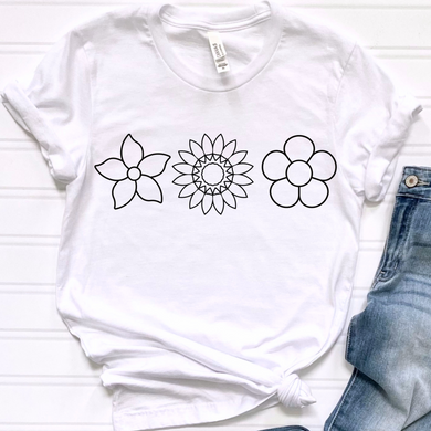 Flowers Coloring DTF Print