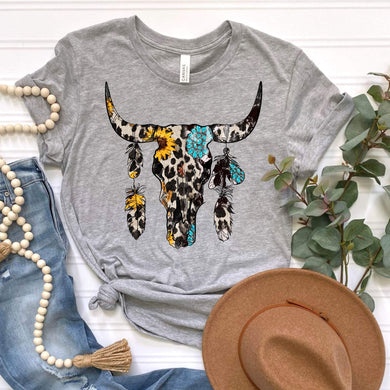 Leopard Cow Skull Print