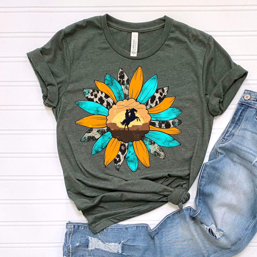 Sunflower Horse DTF Print